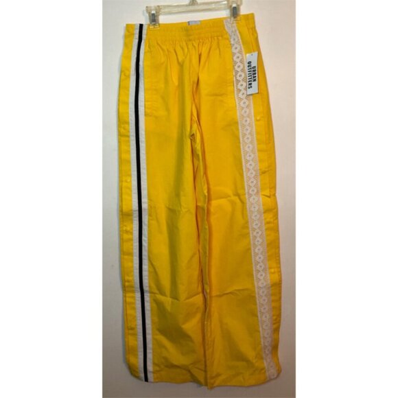 BDG Jess Yellow Nylon Track Pants w Lace Button Sides Urban Outfitters Sz S - Picture 4 of 7